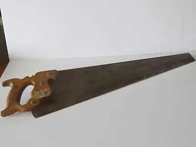 Vintage Warranted Superior Hand Saw 29 1/2  With 26  Blade Wood Handle • $30