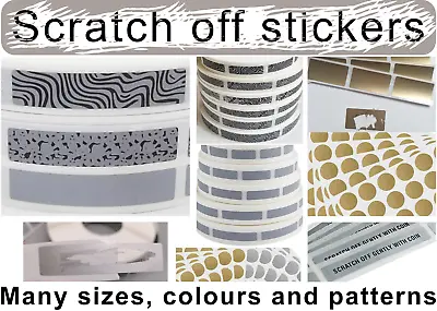 Scratch Off Stickers Prize & Gift Card Multiple Sizes Inc 15mm Round Grey / Gold • £7.90