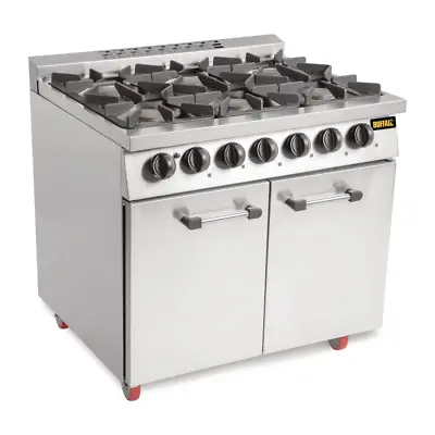 £1799.99 • Buy Commercial 6 Burner Gas Oven Range With Castors 38.1kW. Gas (Natural & Propane)