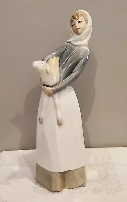 Lladro #4584 Girl With Lamb / Woman W Sheep - 10.75  EXCELLENT COND. - RETIRED • $69.95