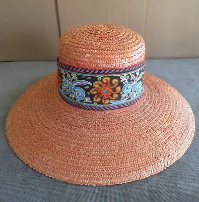 Marzi Firenze For Saks Fifth Avenue Large Brim Straw Hat • $39.95