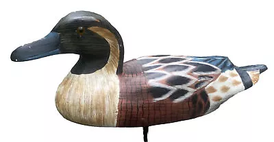 Northern Pintail Duck Decoy Wood Duck Drake Hand Carved Hand Painted 10.75” Vtg • $42