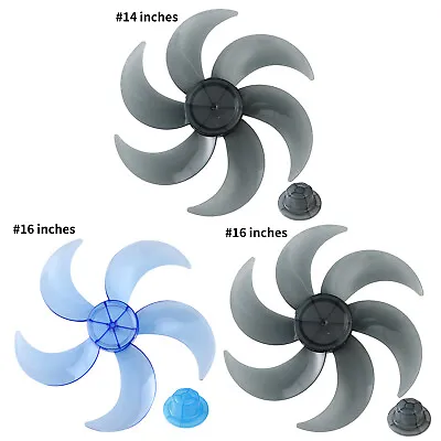 General Fan Blades With Nut Cover 5/6 Leaves Table Fanner 14/16 Inch Durable • £16.79