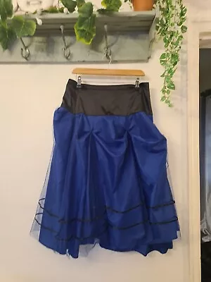 £4.98 • Buy Blue Petticoat One Size Net Mesh Tutu Underskirt Pin Up 50s Retro  12/14 UK VGC!