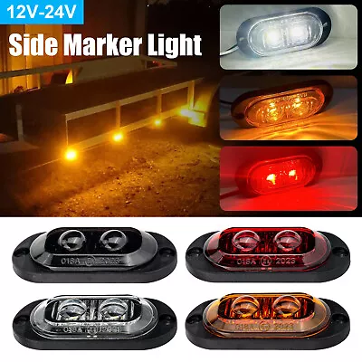 12-24V 2 LED Clearance Light Side Marker Lamp Yellow White Trailer Truck Caravan • $8.45