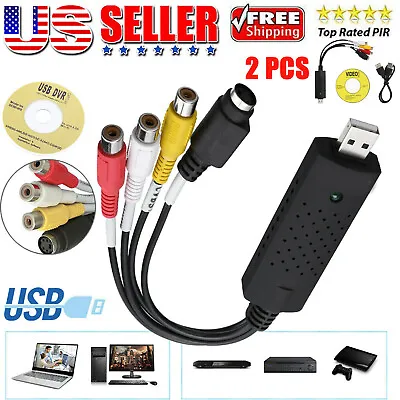 2PCS USB 2.0 Audio Video VHS To DVD VCR PC HDD Converter Adapter Digital Capture • $12.69