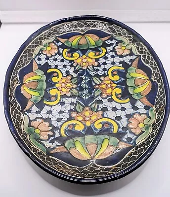 Talavera La Corona Large Oval Plate With Hand Painted Florals; Signed • $27