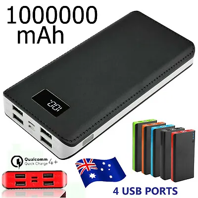 $27.99 • Buy 1000000mAh Portable Power Bank 4 USB External Fast Charging Battery Pack Charger