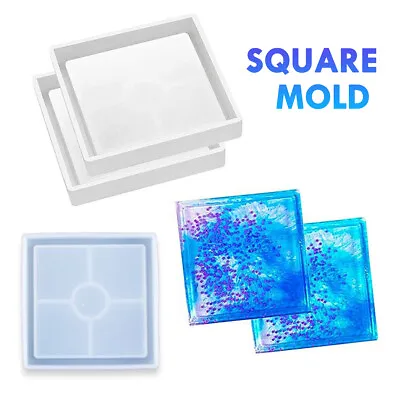 £3.49 • Buy Square Coaster Resin Casting Mold Epoxy Dish Mould Jewellery Making Craft DIY