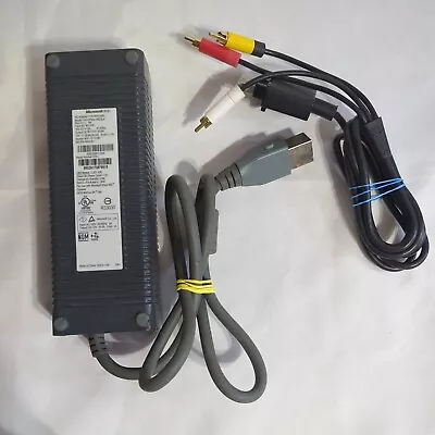 Genuine Xbox 360 203w Power Supply Brick AC Adapter DPSN-186CB A OEM + AV Cables • $24.98