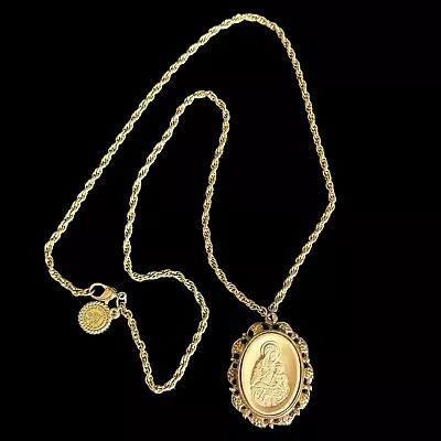 The Vatican Library Collection Blessed Mother Baby Jesus Necklace Italy Catholic • $125