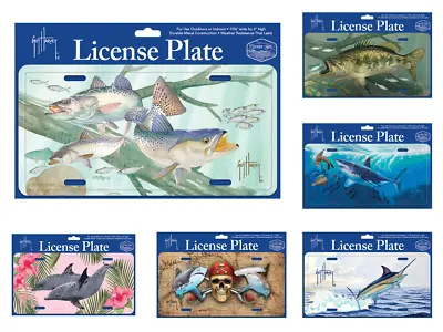 NEW! Fishing License Plate GUY HARVEY Design: Ocean River Fish Shark Dolphin • $10.88