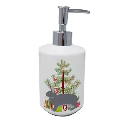 Giant Chinchilla Rabbit Christmas Ceramic Soap Dispenser • $16.99