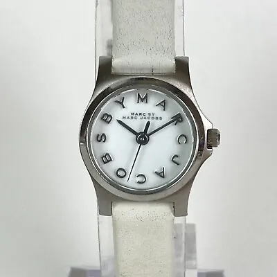 Marc By Marc Jacobs Henry Dinky Watch Women Silver Tone Leather New Battery 7.5  • $39.99