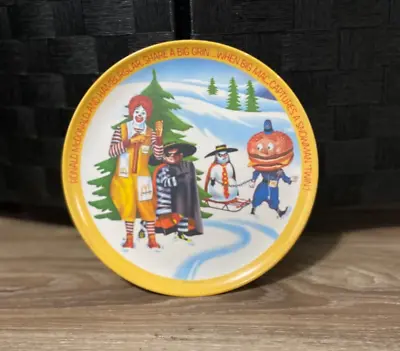 Vintage 1977 Ronald McDonald 10  PLASTIC PLATE Winter Hamburgler By Lexington • $7.97