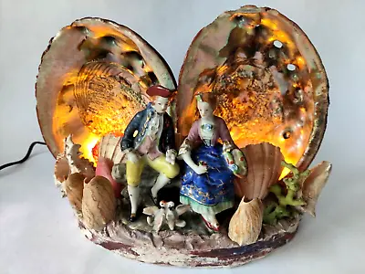 Fantasy Vintage Double Abalone TV Kitch Lamp Sea Shell Art Outsider Art • $54.99