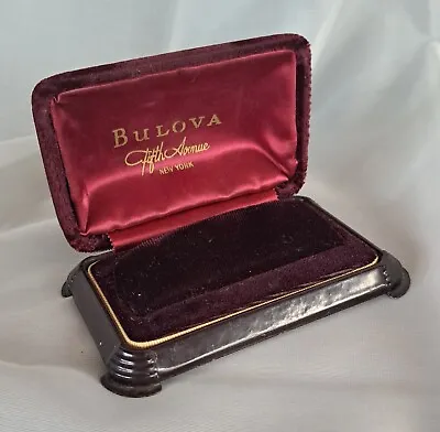 Vintage Bulova Fifth Avenue New York Burgundy Velvet Presentation Watch Case Box • $26