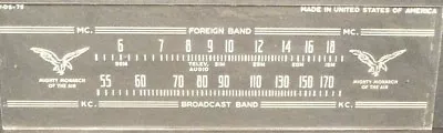 Vintage MAJESTIC MODEL 2C60 RADIO Part:  GLASS STATION GRAPHIC 8 & 1/4 X 2 & 7/8 • $35