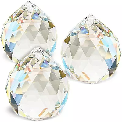 $9.99 • Buy 3pcs 40mm 1.6  Crystal Glass Ball Prism Rainbow Maker Suncatcher Hanging Pendant