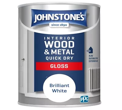 £8.79 • Buy  Paint Johnstones Quick Dry Interior Gloss Wood & Metal Surfaces & Undercoat 
