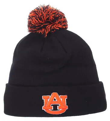 Auburn Tigers Ncaa Navy Vintage Knit Beanie Pom Z Winter Ski Cuffed Cap Hat Nwt! • $15.95