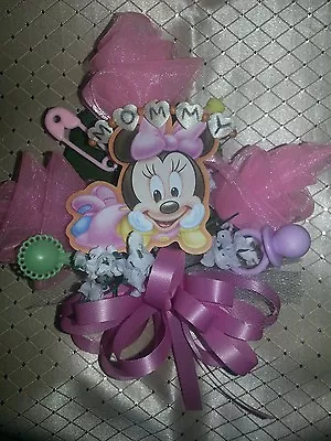 Mickey Minnie Mouse Donald Duck Pluto Baby Shower Corsage Pink Blue Or Any Color • $5.50