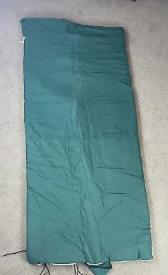 Vintage Green Sleeping Bag Flannel Lined Aspen Trees • $19.99