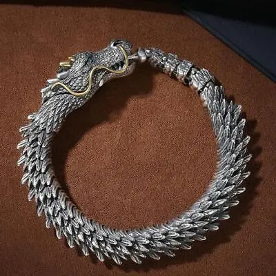 Unique Vintage 3D Handmade Dragon Bracelet Gothic Jewelry Hip Hop Bangle Men G7 • £9.40