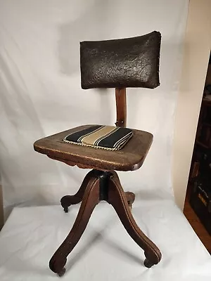 Antique Swivel Adjustable Office Library Desk Chair Antique Desk Chair • $359