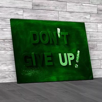 Dont Give Up Letters Saying Green Canvas Print Large Picture Wall Art • £14.95