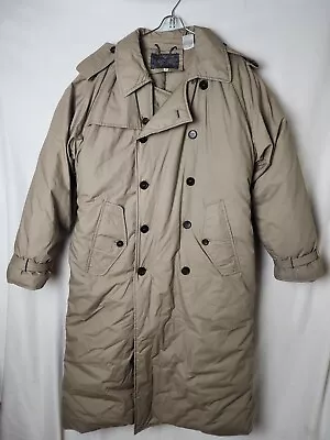 Lord & Taylor Men M Long Khaki Puff Feather Down Coat The Man's Shop Vintage  • $125.30