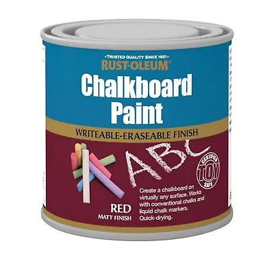 Rust-Oleum Chalkboard Paint Red Matt 250ml Toy Safe Quick-Drying Formulation • £8.39