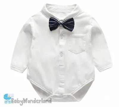 Baby Boys Long Sleeves Formal Christening Wedding Clothes Party Top One Piece  • $15.95