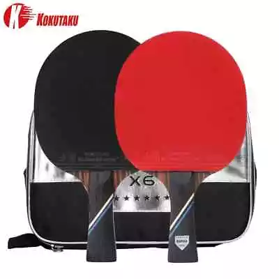 Professional Ping Pong Rackets Carbon Table Tennis Paddles Set 4/5/6 Star Rubber • $39.99