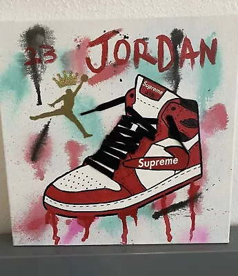 12x12 Nike Michael Jordan Painting Stretched Canvas Shoe Wall Art • $29