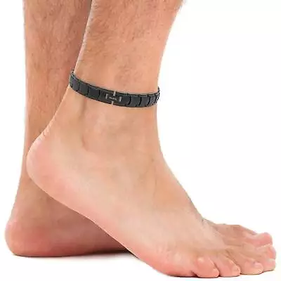 Ultra Strength Titanium Magnetic Therapy Anklet For Men (Black) • $59.95