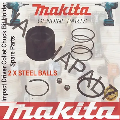 Makita Impact Driver Replacement Collet Chuck Bit Holder Genuine Spare Parts Set • £9.99