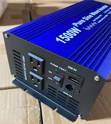 Open Box Pure Sine Wave Power Inverter 1500/3000 Watt 12v Dc To 120v Ac! • $28