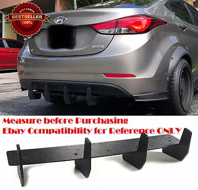 Black Rear Bumper Mount Shark Fin Splitter Diffuser Winglet Valence For Hyundai • $74.99