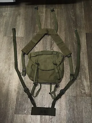 N.o.s M61 M-1956 Canvas Butt Pack W/ Pack Adapter Strap & H-harness • $99.99