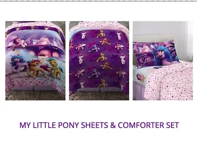 NWT My Little Pony Full Size Sheet Comforter Set Sheets Bedspread Kids Birthday  • $88.80