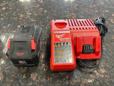 Wow!!  Milwaukee M18 Red Lith -forge- Xc6.0 Battery (48-11-1861) W/ Batt Charger • $127.50