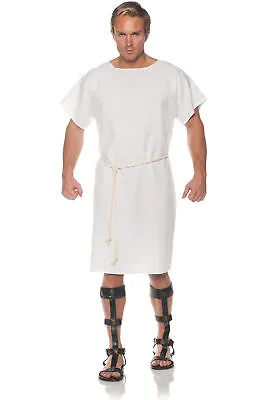 White Toga Tunic Rope Belt Halloween Egyptian Greek Roman Costume Adult Men • $17.77