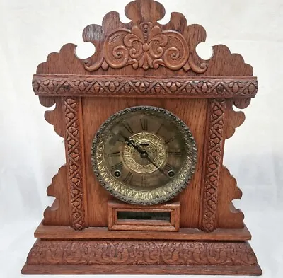 The E. Ingraham Co. Cottage Gingerbread Mantel Cottage Clock • $511.50