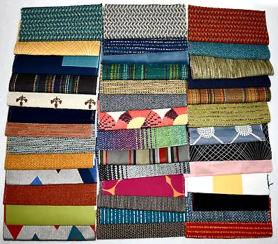 Lot 40 Fabric Samples Remnants MULTI-COLOR Solids Weaves Velvets Variety CRAFT • $12