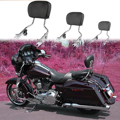 $78.23 • Buy Passenger Chrome Backrest Sissy Bar Pad For Harley Touring 09-2023 Electra Glide