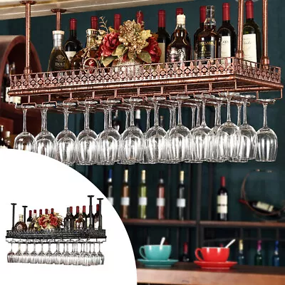 Kitchen Bar Wine Glass Rack Under Cabinet Stemware Glass Holder Storage Hanger • $111