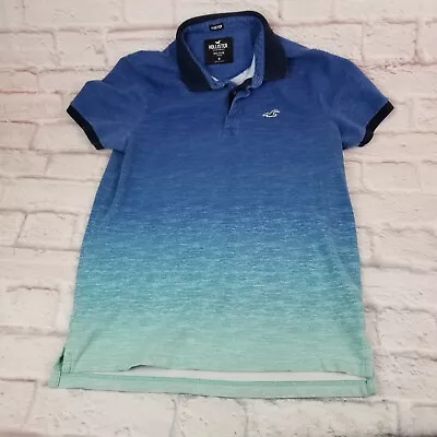 Hollister Mens Polo Shirt Size M Epic Flex Stretch Short Sleeve Blue • $9.99