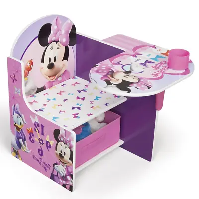 Girls Desk Set Disney Minnie Mouse With Storage Bin Childs Kids • $54.37