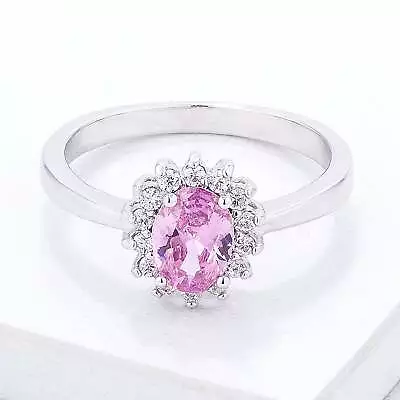 Pink Ice CZ Petite Oval Ring • $15.98